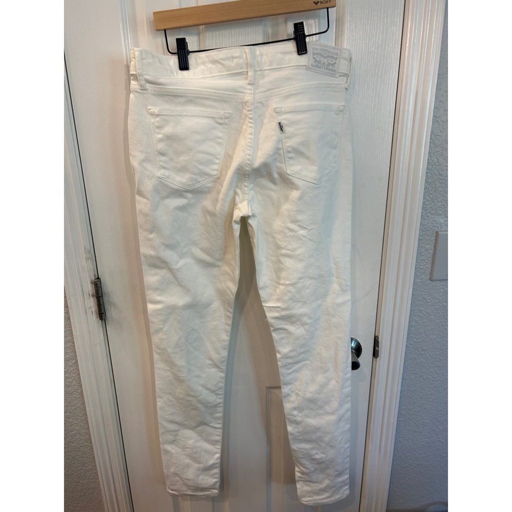 Levis 711 Skinny Jeans White Mid Rise Slim Fit Denim Pants 28 - Picture 4 of 7